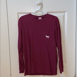 PINK long sleeve maroon tshirt